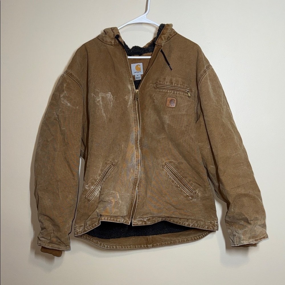 Carhartt J141 Sierra Sandstone Sherpa-Lined Workman’s Jacket Size XL